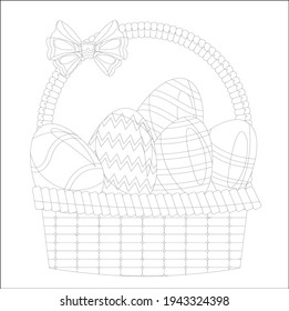 Easter Basket, Easter Coloring Pages for Kids! Easter Egg.