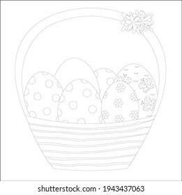 Easter Basket, Easter Coloring Pages for Kids! Easter Egg.