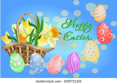 Easter basket of daffodils
