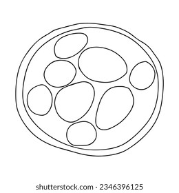 Easter basket doodle spring cute design element. Spring easter traditional egg coloring page design