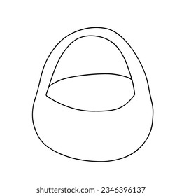Easter basket doodle spring cute design element. Spring easter traditional egg coloring page design