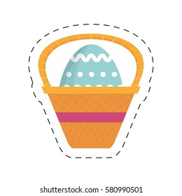 easter basket egg decorative vector illustration eps 10