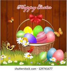 Easter basket with eggs