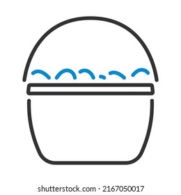Cesta De Pascua Con Icono De Huevos. Contorno de negrita editable con diseño de relleno de color. Ilustración vectorial.