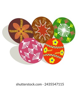 Easter. Easter basket. Easter eggs. Isolated object. Flat design. Vector illustration