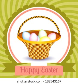 Easter Basket and  eggs vector