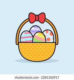 Easter Basket Flat Design Illustration
