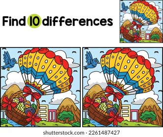 Easter Basket Hot Air Balloon Find The Differences