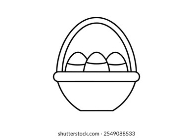 Easter basket icon line art vector illustration basket outline design