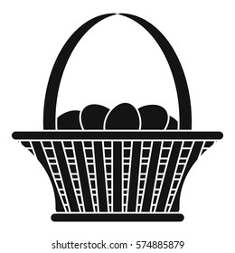 Easter basket icon. Simple illustration of easter basket vector icon for web