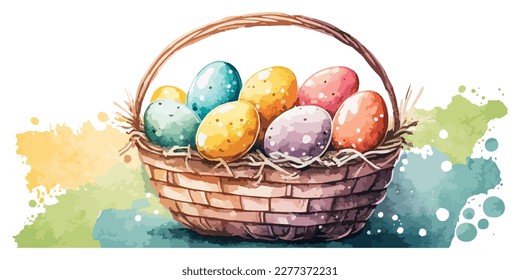 easter basket isolated on white