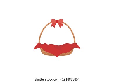 Easter Basket Red Cloth Vector Icon