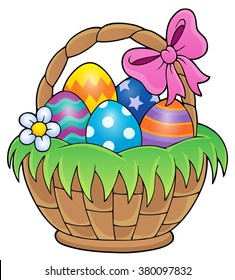 Easter basket theme image 1 - eps10 vector illustration.