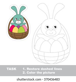Easter Basket in vector to be traced. Restore dashed line.