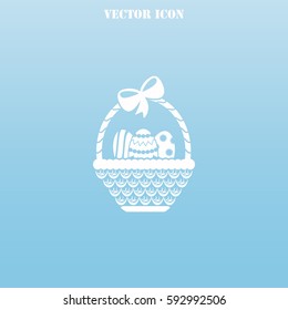 Easter basket vector  icon.