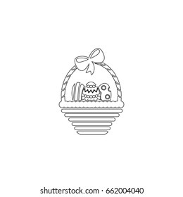 Easter basket vector  icon.