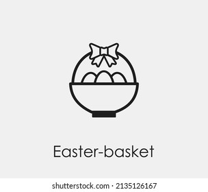 Easter basket vector icon. Editable stroke. Symbol in Line Art Style for Design, Presentation, Website or Apps Elements, Logo. Pixel vector graphics - Vector