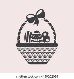 Easter basket web icon. Isolated illustration
