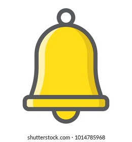 Easter bell filled outline icon, easter and holiday, jingle sign vector graphics, a colorful line pattern on a white background, eps 10.