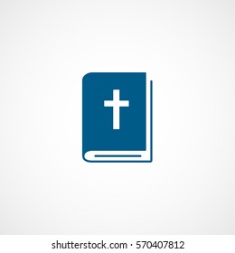 Easter Bible Book Blue Flat Icon On White Background