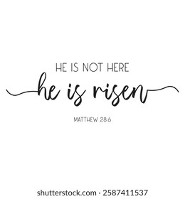 Easter Bible Verse wall art He is not here He is Risen Easter Art Easter Quote illustration