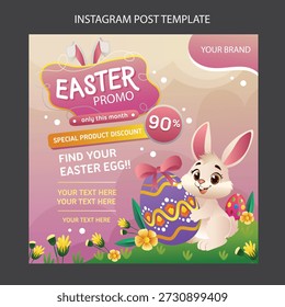 Ostern große Jagd Ei Instagram Post Vorlage Vektorgrafik