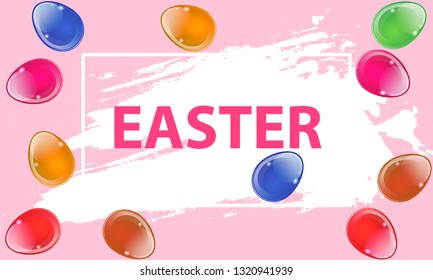 Easter billboard with Easter eggs