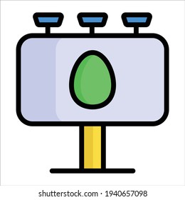 Easter billboard flat line icon