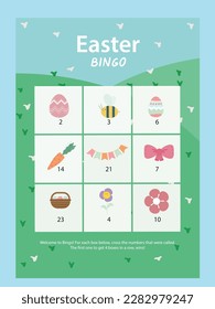 Plantilla de la página de tarjetas de bingo de Pascua2