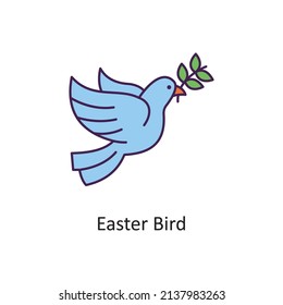 Easter Bird vector Filled Outline Icon Design illustration. Easter Symbol on White background EPS 10 File