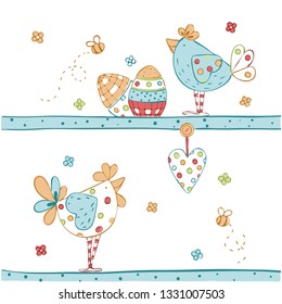 easter bird vector print 
label