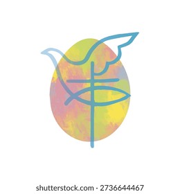 Easter blessing card template. Classic and universal layered deign