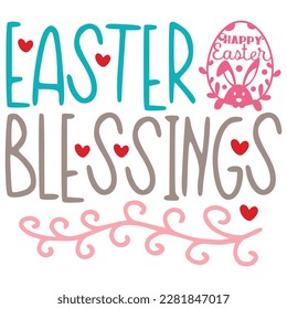 Blessings Boho Retro Style Happy Easter SVG And T shirt Design, Easter SVG Quotes Design t shirt design, Vector EPS Editable Files, puede descargar este paquete de diseño