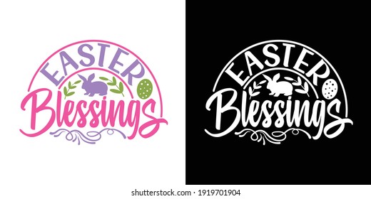 Easter Blessings Printable Vector Illustration svg