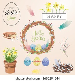 Easter blossom card  with daffodils
