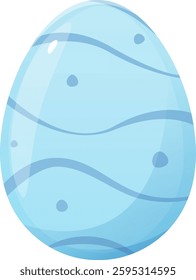 Easter Blue Egg. Decorative egg in cartoon style