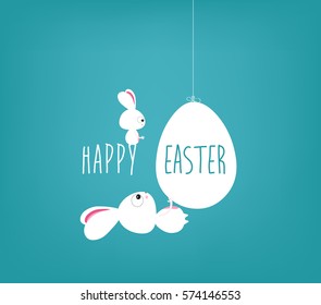 Easter blue poster with handwritten text