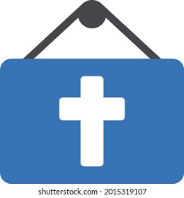 Easter board hanging vector glyph colour icon