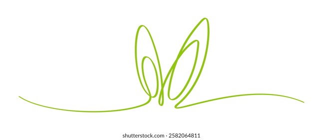 Easter border, Easter bunny ears line art decoration