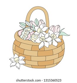 EASTER BOUQUET Great Religious Holy Holiday Cartoon Vector Illustration Set