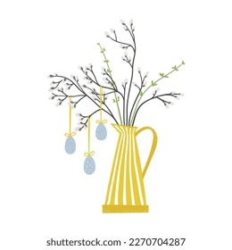 Easter bouquet in a retro jug