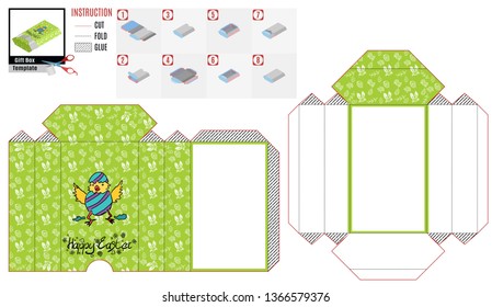 Easter box for Easter pattern chick hatched