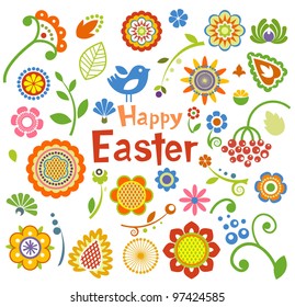 Easter bright decorative elements