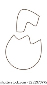 Estilo de arte de la línea de huevos rotos de Pascua Diseño contemporáneo. Ilustración del vector