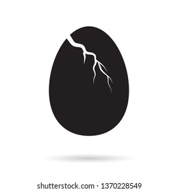 easter broken egg shells- vector illustration