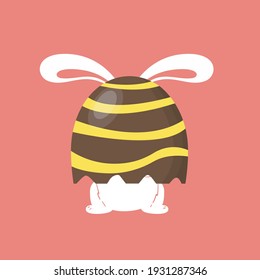 
Icono plano de conejito marrón de Pascua