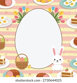 Easter Brunch Menu Offer Template With Blank Space or Easter Celebration Background