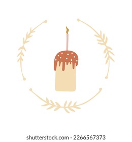 Osterbun. Kulich. Brot. Frohe Ostern.Handgezeichnet. Vektorgrafik.