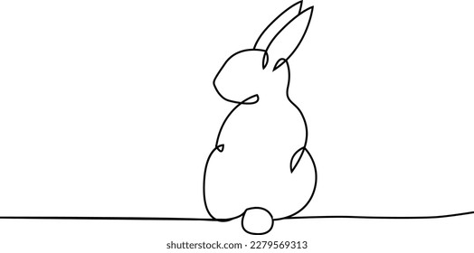 Easter bunnies, black and white icons