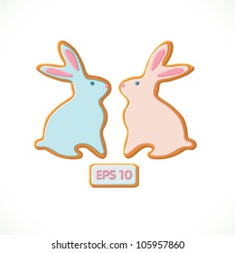 Easter bunnies cookie set